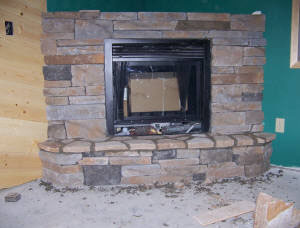 stone fireplace