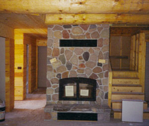 rock fireplace