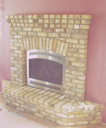 brick fireplace